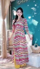 Áo Dài Truyền Thống Tay Bảng AD8087 (áo lẻ)