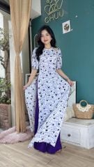 Áo Dài Hoa Ren Cầu Vồng AD9118 (áo lẻ)