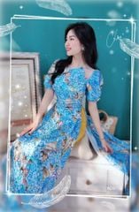 Áo Dài Vai Phối Lưới Tam Giác AD8084 (áo lẻ)