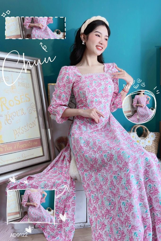 Áo Dài Xốp Tay Chun AD9122 (áo lẻ)