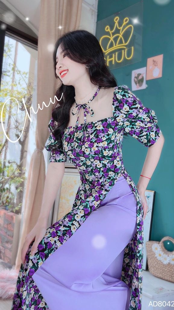 Áo Dài Pha Lưới AD8042 (áo lẻ)