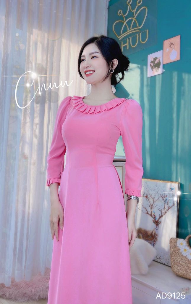 Áo Dài Cổ Mặt Trời AD9001.9125 (áo lẻ)