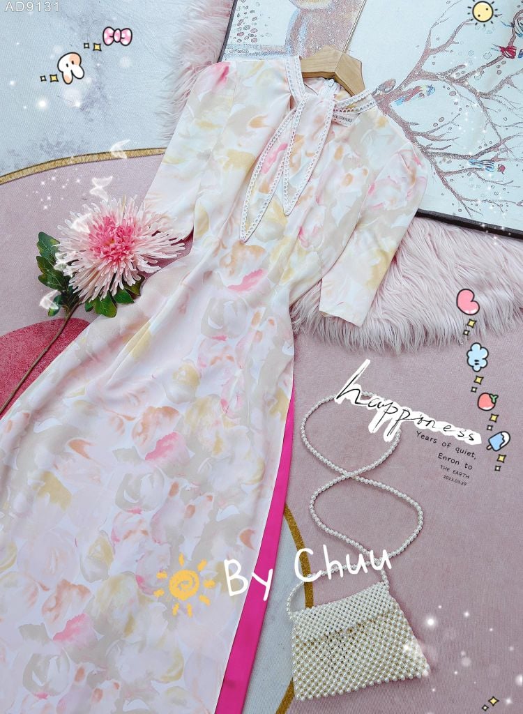 Áo Dài Cổ Thỏ AD9131 (áo lẻ)