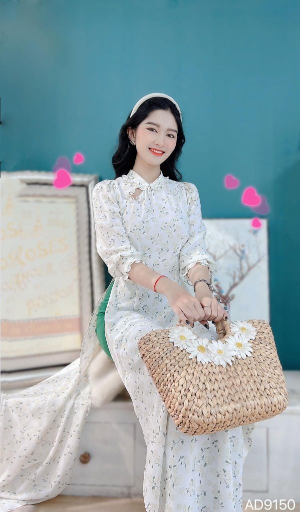 Áo Dài Cổ Trụ Li AD9002.9150 (áo lẻ)