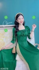 Áo Dài Cổ Vuông Bèo Nhún AD9001.8078 (áo lẻ)