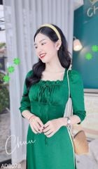 Áo Dài Cổ Vuông Bèo Nhún AD9001.8078 (áo lẻ)