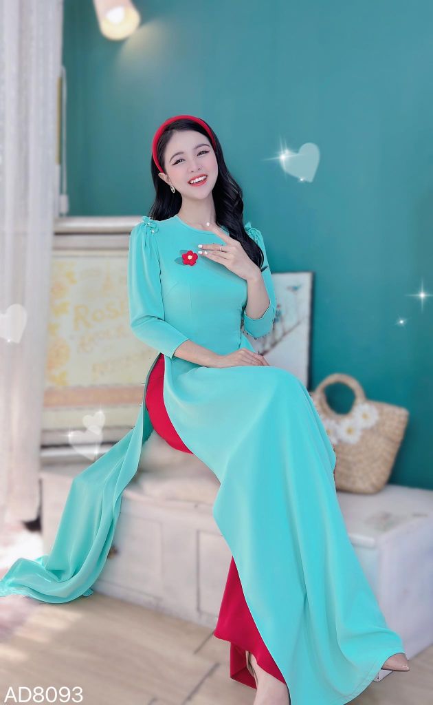 Áo Dài Vai Bèo Cổ Tròn AD9001.8093 (áo lẻ)