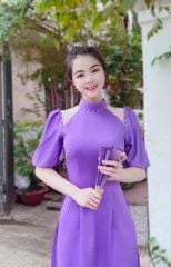 Áo Dài Pha Lưới Cổ Trụ AD8032 (áo lẻ)