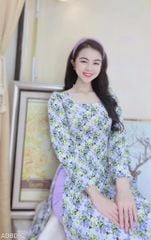 Áo Dài Vai Ren Bán Nguyệt AD8092 (áo lẻ)