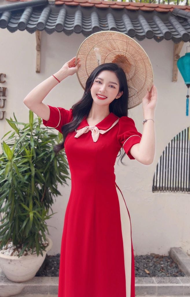 Áo Dài Cổ Đôi AD9144 (áo lẻ)