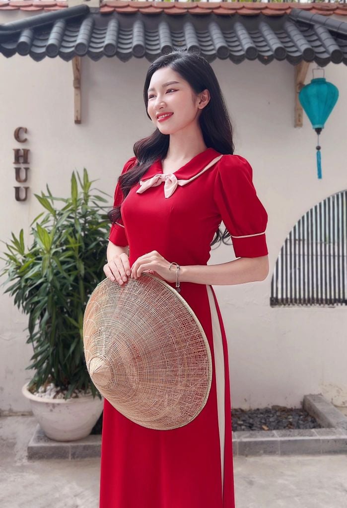 Áo Dài Cổ Đôi AD9144 (áo lẻ)