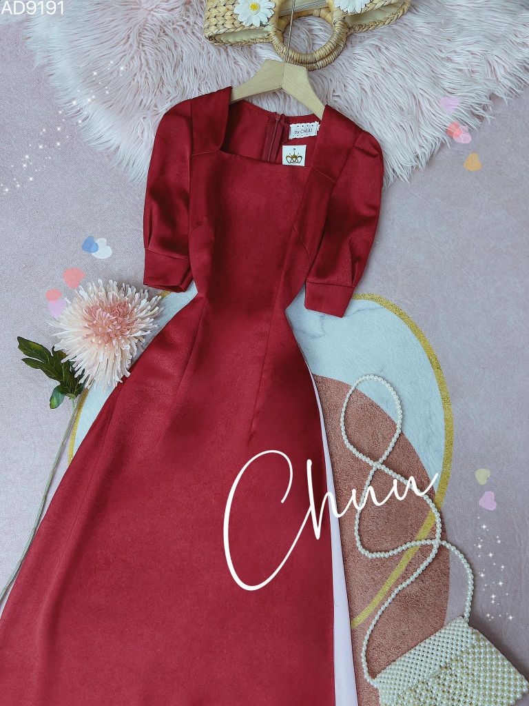 Áo Dài Cổ Nữ Hoàng AD9001.9191 (áo lẻ)