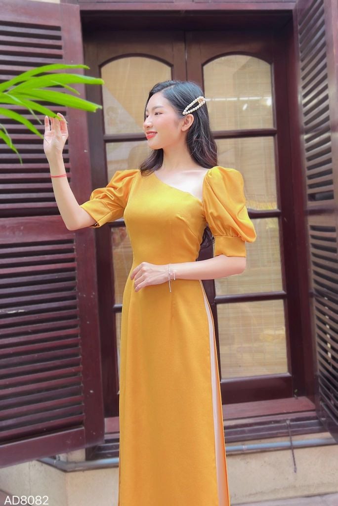 Áo Dài Cổ Lệch Pha Lưới AD9001.8082 (áo lẻ)