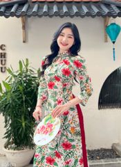 Áo Dài Cổ Tàu Cột Nơ HT AD9173 (áo lẻ)