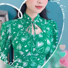 Áo Dài Cổ Tàu Cột Nơ HT AD9173 (áo lẻ)