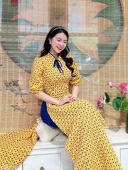 Áo Dài Cổ Giọt Nước AD9002.9172 (áo lẻ)
