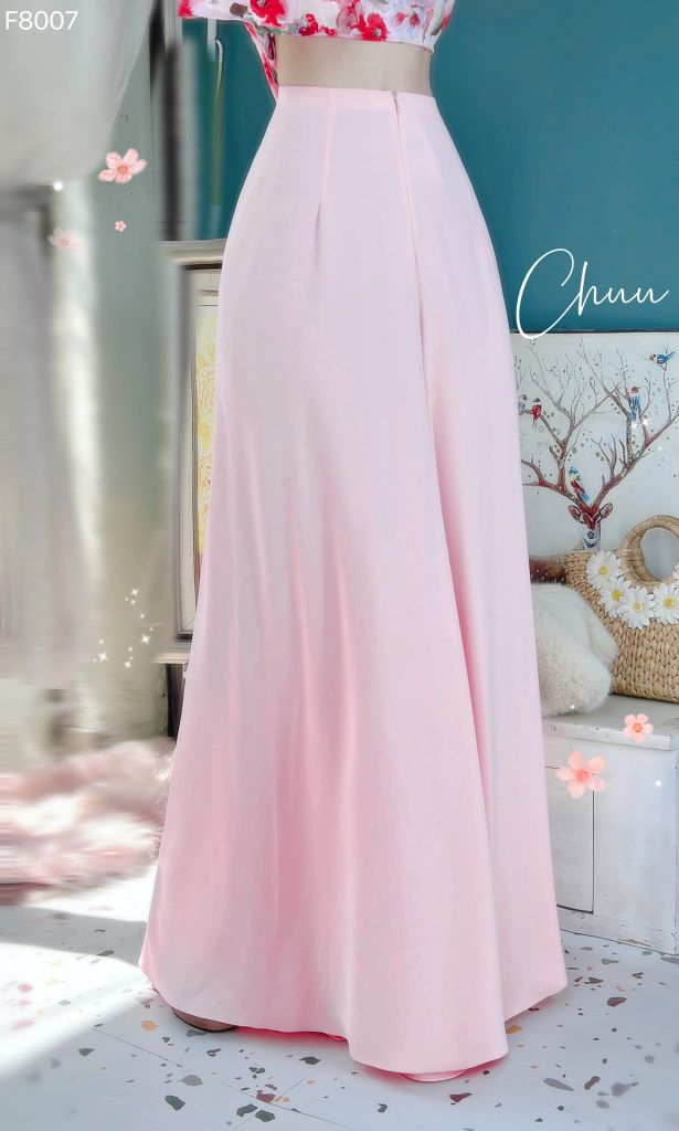 Quần Váy Áo Dài Lụa Ý F8007