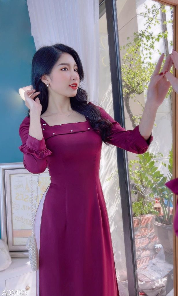 Áo Dài Cổ Ngọc 3 Chấm AD9001.9193 (áo lẻ)