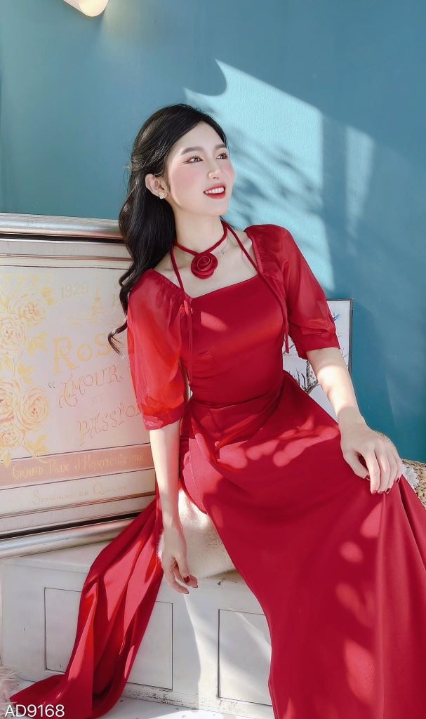 Áo Dài Trễ Vai Chocker AD9168 (áo lẻ)