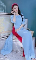 Áo Dài Cổ Đổ Bắn Ngọc AD9001.9234 (áo lẻ)