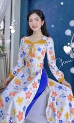 Áo Dài Cổ Lượn Cánh Én AD9002.9260 (áo lẻ)
