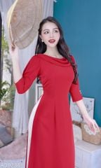 Áo Dài Cổ Đổ Bắn Ngọc AD9001.9234 (áo lẻ)