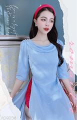 Áo Dài Cổ Đổ Bắn Ngọc AD9001.9234 (áo lẻ)