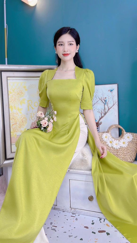 Áo Dài Cổ Nữ Hoàng AD9001.9191 (áo lẻ)