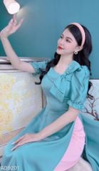 Áo Dài Cổ Lệch Nơ To AD9001.9201 (áo lẻ)