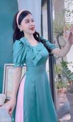 Áo Dài Cổ Lệch Nơ To AD9001.9201 (áo lẻ)