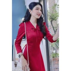 Áo Dài Hoa 4 Cánh AD9190 (áo lẻ)