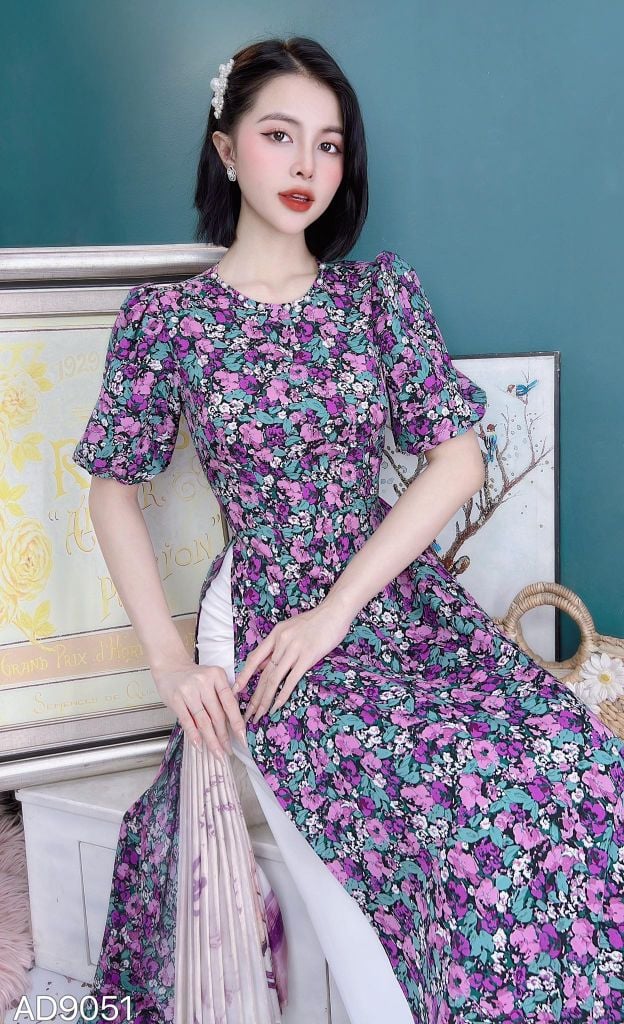 Áo Dài Tay Phồng Chuny AD9051 (áo lẻ)