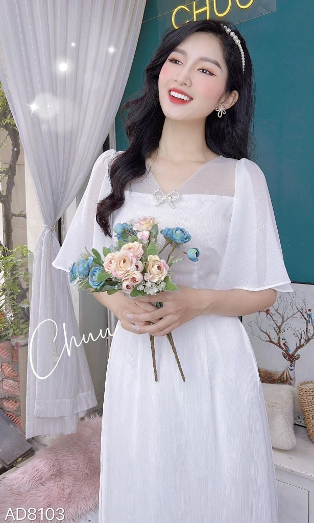 Áo Dài 4 Tà Tơ IC Bling AD9003.8103 (áo lẻ)