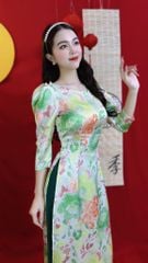 Áo Dài Cổ Thuyền Phi Mờ AD9207 (áo lẻ)