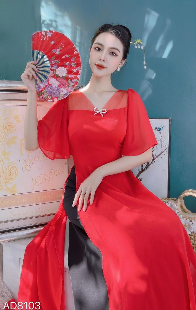 Áo Dài 4 Tà Tơ IC Bling AD9003.8103 (áo lẻ)