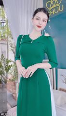 Áo Dài Cổ Tim Nhún 1 Bên AD9001.9221 (áo lẻ)