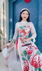 Áo Dài 4T Tay Bồng Nơ AD9151 (áo lẻ)