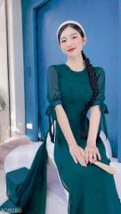 Áo Dài 4 Tà Hoa Mai Bay 3D AD9280 (áo lẻ)