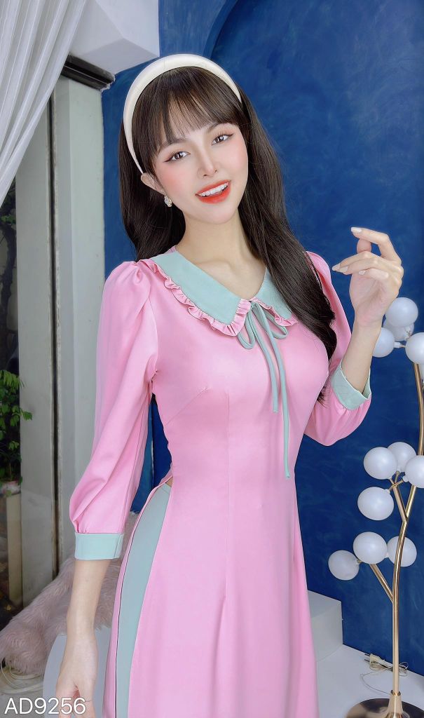 Áo Dài Cổ Lá Nơ Nhỏ AD9256 (áo lẻ)