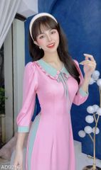 Áo Dài Cổ Lá Nơ Nhỏ AD9256 (áo lẻ)