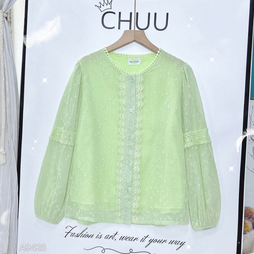 Áo Sơ Mi Giọt Nước Pha Ren A9428