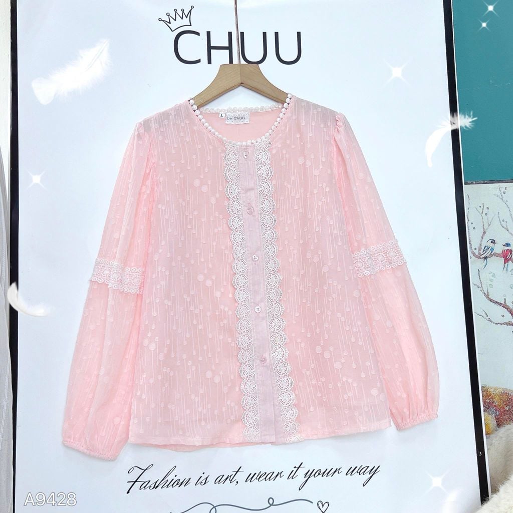 Áo Sơ Mi Giọt Nước Pha Ren A9428