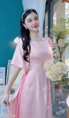 Áo Dài Cổ Thuyền Tay Xéo AD9239 (áo lẻ)