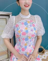 Áo Dài Ren Hoa LiLi AD9241 (áo lẻ)