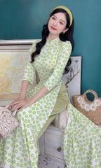 Áo Dài Thạch Anh TT Tay Bồng AD9229 (áo lẻ)