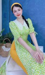 Áo Dài Cổ Ren Chiếc Lá AD9226 (áo lẻ)