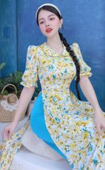 Áo Dài Cổ Sen Sao Mộc AD9255 (áo lẻ)