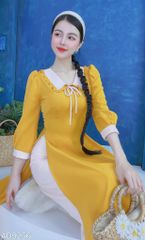 Áo Dài Cổ Lá Nơ Nhỏ AD9256 (áo lẻ)