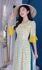 Áo Dài Hoa Mào Gà AD9259 (áo lẻ)