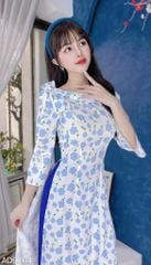 Áo Dài Hoa Nơ Vai Tay Xẻ AD9264 (áo lẻ)